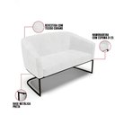 Ver imagem 4 de Sofá Namoradeira 2 Lugares Base Industrial Preto Stella Corano D03 - D'Rossi Cor Branco