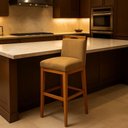 Ver imagem 1 de Banqueta Alta Cozinha Gourmet Balcão Estofada Encosto Suede
