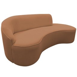 Sofá Curvo 03 Lugares 180cm Braço Direito Eron Bouclê Terracota - CasaePoltrona - 1