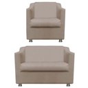 Ver imagem 1 de Kit Namoradeira + 01 Poltrona Tilla Para Recepção Clinicas Consultorios Sala de Estar Hospitais - TW