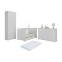 Ver imagem 1 de Quarto de Bebê Completo Berço Americano 3 em 1 Colchão Realeza Multimóveis Mp4611 Branco