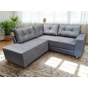 Ver imagem 1 de Sofa de Canto Elantra Pequeno Bom Descanso Veludinho Cinza