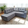 Sofa de Canto Elantra Pequeno Bom Descanso Veludinho Cinza - 1