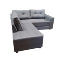 Ver imagem 3 de Sofa de Canto Elantra Pequeno Bom Descanso Veludinho Cinza