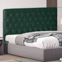 Ver imagem 2 de Cabeceira de Cama Box Estrela King 195 Cm Suede Botão Cristal Verde do Lar Móveis e Decoração