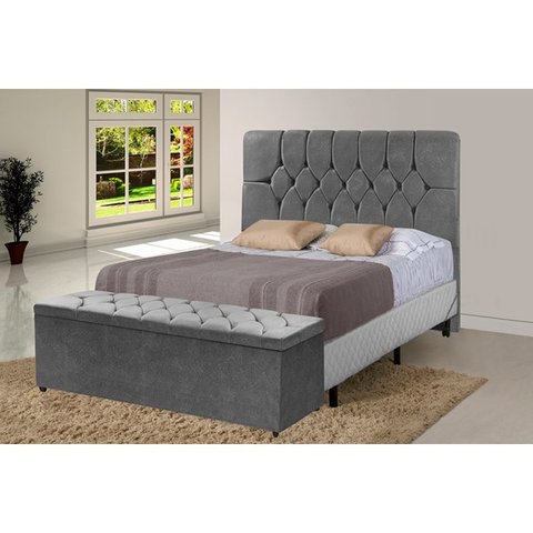 Conj Quarto Cabeceira Recamier Bau Julia 6743 Solt 90cm