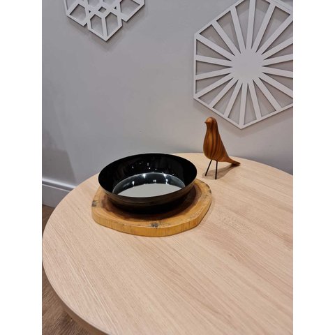 Bandeja Decorativa Masala Preta com Espelho 28cm