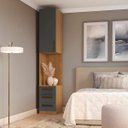 Ver imagem 3 de Módulo Mesa de Cabeceira Direita/esquerda Altezza Trend Belmax:freijó/titânio