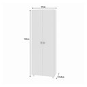Ver imagem 2 de Sapateira Armário Multiuso 57cm com 2 Portas e 7 Prateleiras Cor:branco