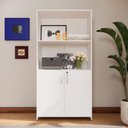 Ver imagem 3 de Armário Estante New City 2 Portas MDP 80cm Branco Gebb Work