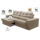 Ver imagem 3 de Sofá Retrátil e Reclinável 3 Lugares 2,50m com Molas Milão Suede Bege Mirra Decor