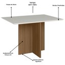 Ver imagem 6 de Kit Mesa de Jantar Helo sem Vidro 120x90 com 4 Cadeiras Josi Carvalho/off White/fendi