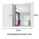 Ver imagem 5 de Espelheira para Banheiro Genova com Armário 2 Prateleiras:branco