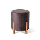 Ver imagem 1 de Kit 02 Puffs Redondo Decorativos em Suede na Cor Marrom