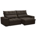 Ver imagem 1 de Sofá Retrátil Reclinável para Sala 3 Lugares 210cm Asaph F04 Veludo Marrom Escuro - Lyam Decor