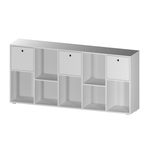 Organizador/Estante para Quarto Infantil com 3 Caixas e 7 Nichos Maia 159x74cmx30cm