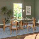 Ver imagem 1 de Conjunto Mesa de Jantar com 6 Cadeiras Retrô Estofada e Encosto Palinha Dalla Costa