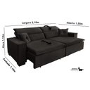 Ver imagem 5 de Sofá Londres 2.10m Retrátil e Reclinável Pillow Top - Marrom