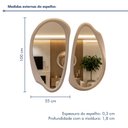Ver imagem 3 de Espelho Orgânico 100CMX95CM Moldura MDF Speccio Pietra