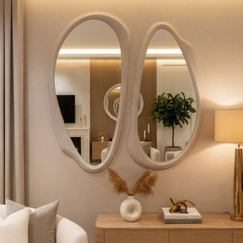 Espelho Orgânico 100CMX95CM Moldura MDF Speccio Pietra