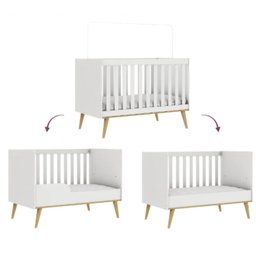 Berço Americano 3 em 1 Branco/bétula Ludmila - 5 Berço Americano 3 em 1 Branco/bétula Ludmila - 5