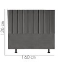 Ver imagem 3 de Cabeceira Estofada Carla 160cm Queen Size Para Cama Box Quarto Suede Cinza Escuro Grafite - Gat Maga