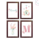 Ver imagem 1 de Quadro Decoração Quarto Menina Aquarela Flor com Vidro:tabaco