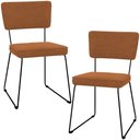 Ver imagem 1 de Kit 02 Cadeiras Decorativa Estofada Para Sala De Jantar Base Em Aço Allana L02 Bouclê Terracota -