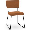 Ver imagem 3 de Kit 02 Cadeiras Decorativa Estofada Para Sala De Jantar Base Em Aço Allana L02 Bouclê Terracota -