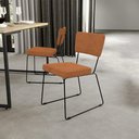 Ver imagem 2 de Kit 02 Cadeiras Decorativa Estofada Para Sala De Jantar Base Em Aço Allana L02 Bouclê Terracota -