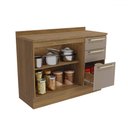 Ver imagem 3 de Balcão de Cozinha 120 Cm Isabel 2 Portas 3 Gavetas Nogueira/fendi - Kappesberg