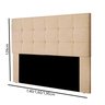Cabeceira Julia 1,40 Casal bege amassado ref 1301 - Star Confort Chocolate - 3