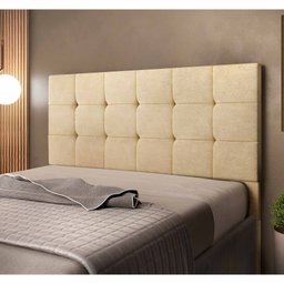 Cabeceira Julia 1,40 Casal bege amassado ref 1301 - Star Confort Chocolate - 2