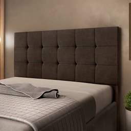 Cabeceira Julia 1,40 Casal bege amassado ref 1301 - Star Confort Chocolate - 6