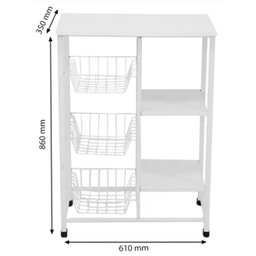 Fruteira e Suporte Microondas Bebedouro em Aço Wr05:branco - 3
