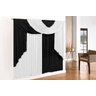 Cortina Elegance - 3,00m x 2,80m Varão Duplo - Preto e Branco - 1