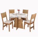 Ver imagem 2 de Conjunto Mesa Paraty Redonda com 4 Cadeira Pérola - Bagum Bege Off White