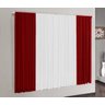 Cortina Versátil Vermelho e Branco 3,00m x 2,50m - Varão Simples - 1