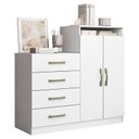 Ver imagem 5 de Guarda Roupa Casal Porto 8 Portas 4 Gavetas com Cômoda Sapateira Londres e Armário Multiuso 2