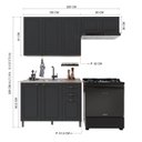 Ver imagem 3 de Cozinha Modulada 3 Peças 1 Balcão sem Tampo 2 Aéreos 100% MDF Bari