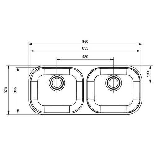 Cuba Dupla 830x340x140 304mm Franke - 2