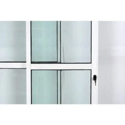 Porta de Alumínio de Correr Balcão 2 Folhas 210 x 150 Branco Linha 25 com Chave - 3
