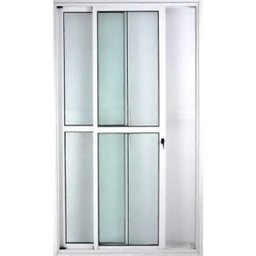 Porta de Alumínio de Correr Balcão 2 Folhas 210 x 150 Branco Linha 25 com Chave - 2