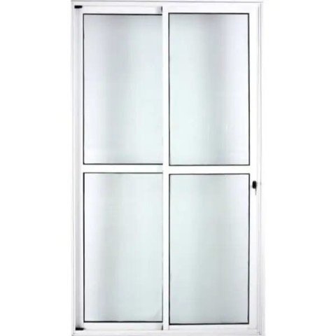 Porta de Aluminio Sacada 2 Folhas com Fechadura Linha Premium:2,10 X 1,20/branco