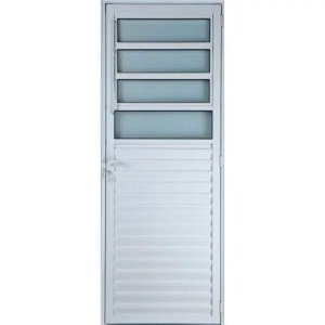 Porta de Aluminio Basculante Esquerda Linha Premium:2,10 X 0,80/branco