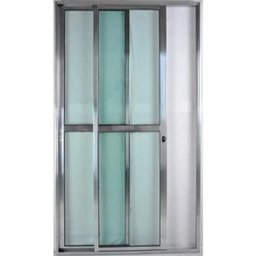 Porta de Alumínio de Correr Balcão 2 Folhas 210 x 120 Brilhante Linha 25 com Chave - 2