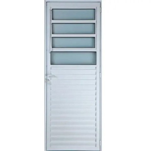 Porta de Aluminio Basculante Esquerda Linha Premium:2,10 X 0,90/branco