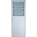 Ver imagem 1 de Porta de Alumínio Basculante Cor Branco 210 x 100 Esquerda Vidro Mini Boreal Linha All Soft