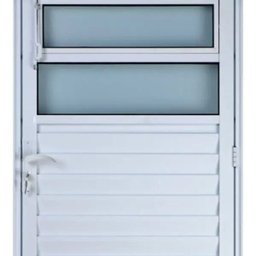 Porta de Alumínio Basculante Cor Branco 210 x 100 Esquerda Vidro Mini Boreal Linha All Soft - 2