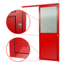 Ver imagem 3 de Porta de Correr Suspensa Meia Lambril Meia Vidro Dir L.25 Vermelha 210x80 Brimak